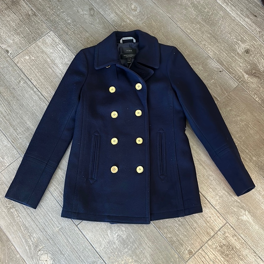 Jcrew double breasted wool cashmere coat